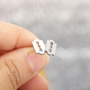 Pendientes de tuerca, 1 par, bonita afeitadora, pendiente de acero inoxidable, accesorios de joyería de tachuelas góticas, regalo Geeks, tienda