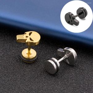 Boucles d'oreilles 1 paire crâne Vintage pour femmes hommes mode titane acier vis Piercing squelette Punk gothique oreille bijoux