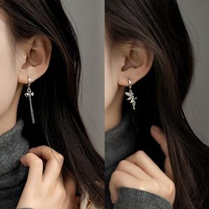 Pendientes de tuerca 2023 925 plata Vintage asimétrico Ángel flor moda para mujer estilo bohemio joyería al por mayor