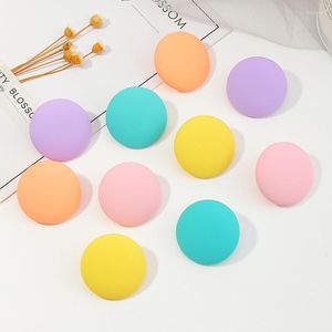 Boucles d'oreilles en résine Macaron bonbon, boutons ronds en plastique, Niche rétro, mode coréenne, bijoux cadeaux pour femmes, 2023