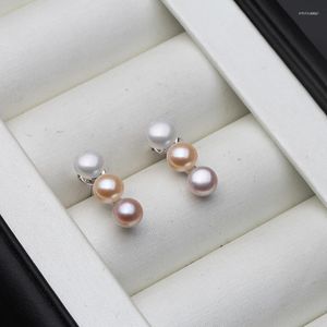 Boucles d'oreilles en argent Sterling 2024 véritable 925, bijoux en perles naturelles fines pour femmes, vente en gros