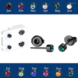 Boucles d'oreilles à clous en acier médical, 2 pièces, Zircon, Cartilage, Tragus, pierre de naissance stérile, clous de perçage d'oreille pour pistolet 20G