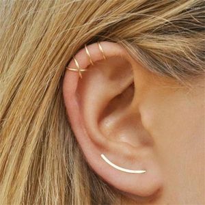 Boucles d'oreilles 5 pièces/ensemble 2023 mode oreille manchette feuilles d'or Clips non perçants faux Cartilage boucle d'oreille bijoux pour femmes hommes