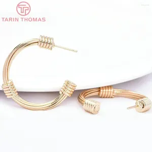 Pendientes de sementales (6162) 4pcs 34 mm de 24 km de oro de color oro Ganchos de arete de resorte redondo de resorte de alta calidad Accesorios de joyas de bricolaje