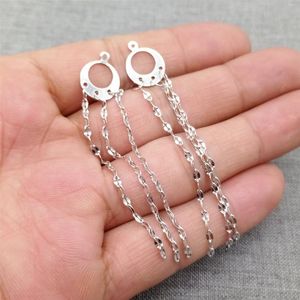 Boucles d'oreilles à tige en argent Sterling 925, breloques à pampilles avec chaîne plaquée rhodium pour la fabrication de bijoux