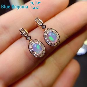 Boucles d'oreilles 925 STERLING Silver Natural Opal for Women Anniversary Exquis Gift Fine Jewelry Girl Friend 4 Mmm 6 mm Gemmes