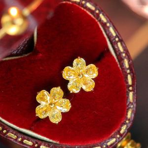 Boucles d'oreilles Aazuo véritable 18K or jaune diamants 0,8ct fleur de fée boucle d'oreille doué pour les femmes chaîne de fête de mariage