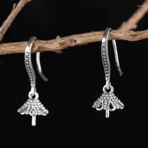 Boucles d'oreilles à tige Art Nouveau en argent Sterling 925 femmes crochet Semi monture rétro Vintage bijoux fins pour perle ronde perle réglage