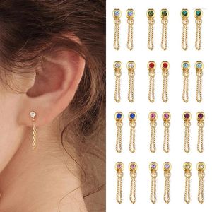 Boucles d'oreilles étalon chaîne de pierre de naissance