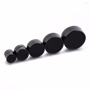 Pendientes de botón Pendiente de imán negro Joyería de moda unisex Sin perforación Tapón de oído falso magnético para hombres Mujeres 4PCS