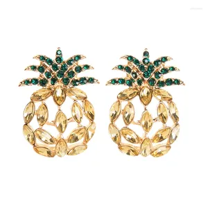 Boucles d'oreilles bohémien en cristal d'ananas pour femmes, ethnique, charmante, à la mode, cadeau de mariage, bijoux