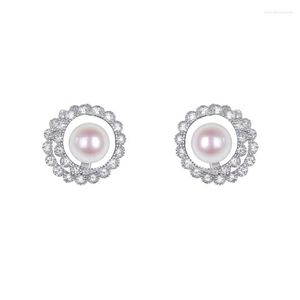 Boucles d'oreilles à tige Candy Cake Perle d'eau douce naturelle Bijoux blancs élégants Cadeaux