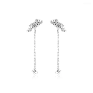 Pendientes de tachuelas CKK Mariposas Mariposas para mujeres Silver Sterling 925 Joyas Pendientes Earings Brincos Aretes