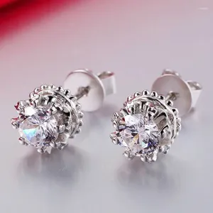 Boucles d'oreilles Classic Round Round Cubic Zirconia Piercing Brilliant Girl Accessoires Fancy Gift Fancy Style intemporel