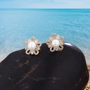 Pendientes de botón clásico perla brillante cristal diamantes de imitación señoras acero inoxidable boda fiesta cumpleaños moda regalo joyería superoferta