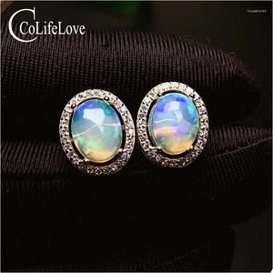 Boucles d'oreilles CoLife bijoux opale naturelle 5 7mm véritable australie mode 925 argent