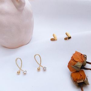 Boucles d'oreilles colorées L mode or argent couleur cuivre matériel coeur croix cristal pour les femmes élégant mignon bijoux de noël