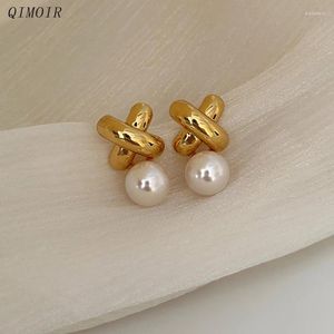 Boucles d'oreilles mignonnes imitation perle en métal pour femmes bijoux de mode accessoires de carrière à la mode style élégant cadeaux fantaisie C1424