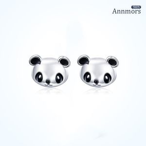 Boucles d'oreilles à tige mignon Panda tête forme animale oreille Piercing en argent Sterling 925 mode coréen noël Fine femme JewelryStud Odet22