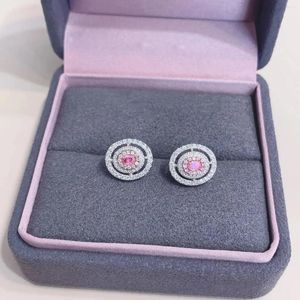 Pendientes CZZJ2024 en venta 0703 diamantes 0.22ct oro blanco sólido 18K naturaleza rosa mujer tachuelas para mujer fina