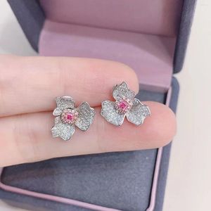 Boucles d'oreilles à clous pour femmes, CZZJ2024, diamants No.1372, 0,18 ct, or blanc massif 18 carats, rose naturel, clous fins pour femmes, en vente