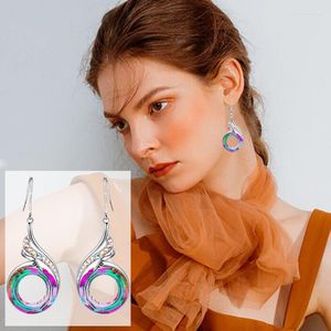 Pendientes de tuerca, colgante de pavo real de cristal de Color deslumbrante, accesorios de joyería de estilo étnico femenino, regalos para mujeres hermosas