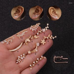 Boucles d'oreilles Délicat Lobe Piercing Clip Boucles D'oreilles Pour Femmes 1 PC Dainty Zircone Feuille Étoile Gecko Oreille Escalade Boucle D'oreille Bijoux De Mode KBE475