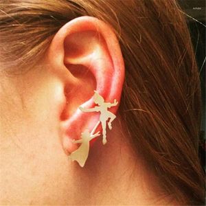 Pendientes de botón Ear Pin / Climber Dancing People Pin Cuff Earring Para Mujer Chica Dorado JK-28FF21