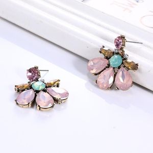 Boucles d'oreilles étalon la déclaration de boucle d'oreille en forme de fleur ethnique en forme de ramiage coloré pour les femmes bijoux bohémie bijoux