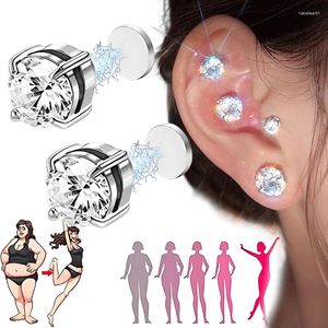 Boucles d'oreilles magnétiques pour hommes et femmes, clous d'oreille brillants, Clip en pierre de Zircon, accessoires de bijoux Non perçants