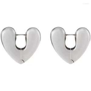 Boucles d'oreilles à la mode Sterling Silver Tone Love Lustre Stéréo Forme Doux Simple Mode Polyvalent Bijoux Accessoires