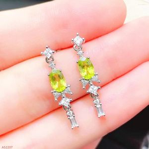 Pendientes de tuerca joyería fina Plata de Ley 925 peridoto Natural regalo de fiesta para mujer chica casarse se comprometió San Valentín