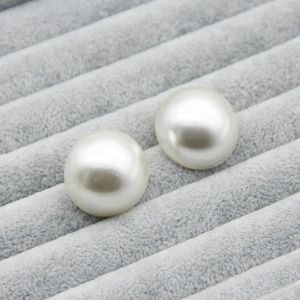 Boucles d'oreilles FishPeach 25mm Style coréen Simple demi-rond blanc Imitation perle pour femmes accessoires de bijoux de mode