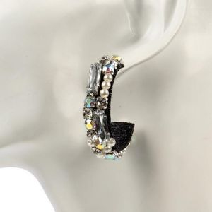 Boucles d'oreilles Florosy luxe charme simulé perle perle boule verre strass cristal femmes mode bijoux de fête de mariage
