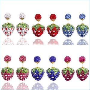 Boucles d'oreilles pour femmes, bijoux plaqués argent, cristal coloré, boule Disco, perles de mariage, livraison directe Dh9Ho