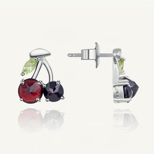 Pendientes de tachuelas Ballet Gem 925 Striant Gemstone Joya Fine Jewelry Natural Black Cherry For Women For Women