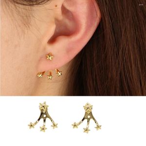 Boucles d'oreilles de haute qualité en argent sterling 925 Minimal Star Charm Boucle d'oreille pour les filles d'été Vestes mignonnes Bijoux d'élégance simple