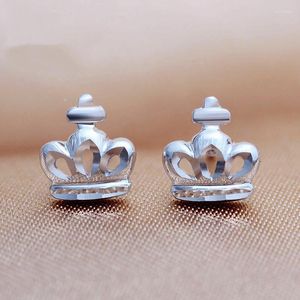 Boucles d'oreilles à clous pour femmes, couronne scintillante, croix en platine PT950, haut de gamme, bijoux quotidiens pour le bureau, cadeau