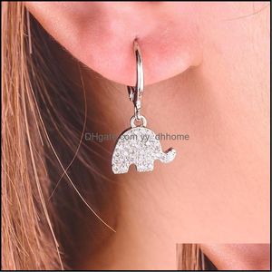 Pendientes de tuerca Joyería Chuhan Lindo Elefante de la suerte Encanto Acero inoxidable Animal africano En forma de mujer Moda para bebés Niñas Regalos 1 Gota Delive