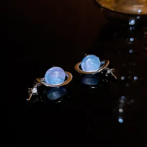 Boucles d'oreilles JWER romantique bleu ciel étoilé planète personnalité pierre de lune femme élégant exquis 2024 tendance bijoux cadeaux
