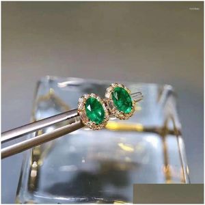 Boucles d'oreilles Kjjeaxcmy Bijoux fins 925 Sier Natural Emerald Girl Noble Sell Soutien de l'oreille Test de style chinois DHEFJ