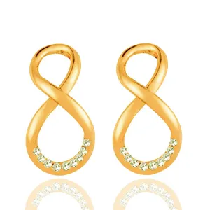 Boucles d'oreilles LEEKER Simple or Rose argent couleur numéro huit pour les femmes incrusté de zircone cubique bijoux de mode 367 XS6