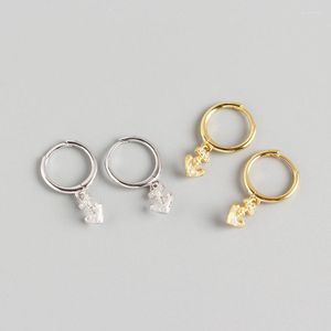 Boucles d'oreilles de luxe en argent sterling S925 INS, vente transfrontalière, ancre de bateau géométrique incrustée de diamant, boucle d'oreille polyvalente