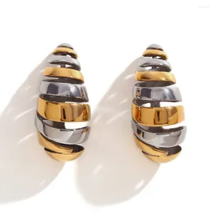 Pendientes MamacitaSlay Gota De Agua Hueco Roscado Oro Plata Y Color Mezcla Acero Inoxidable Mujer