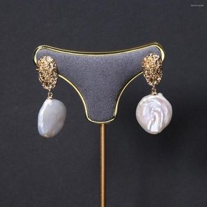 Pendientes de botón Perla natural de agua dulce barroca para la fabricación de joyas DIY Regalo de banquete de fiesta para mujer