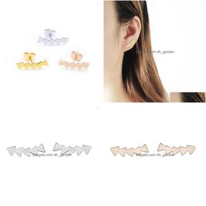 Stud Pendientes Oval Solar Color Elegante Moda Mujer Joyería Chica Regalos Drop Delivery Dhgarden Dhtf9