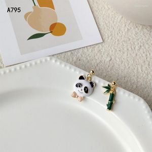 Boucles d'oreilles PONYKISS 925 en argent Sterling 2023 mode asymétrique Panda cravate bambou Zircon goutte pour les femmes bijoux fins cadeaux