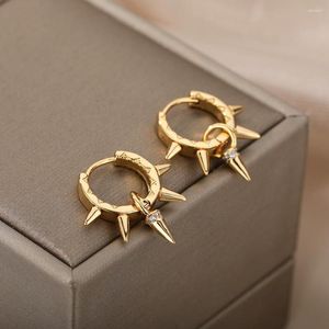 Boucles d'oreilles Punk Spike Rivet pour femmes en acier inoxydable couleur argent boucle d'oreille gothique fête de noël Bijoux cadeau Bijoux Femme