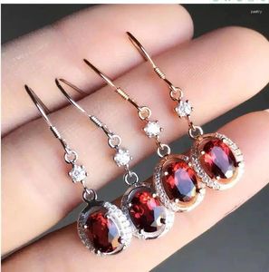 Boucles d'oreilles en grenat véritable et naturel, bijoux en argent 925, taille de gemme 6 à 8mm