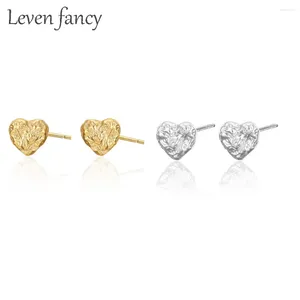 Boucles d'oreilles étalon rugueux Rock 925 Serling Silver Tiny Dot Triangle Disc Gold Wedding Engagement Love Heart For Women